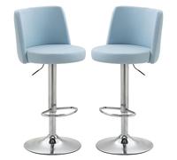 chaises Ensemble 2, Hauteur comptoir pivotant, tabourets Bar réglables, Tabouret d'îlot de Cuisine en Cuir PU Haut Dos pour Salle à Manger, Bistro