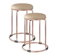 Chaises et tabourets empilables - Tabouret de table basse rond doré pour salle à manger et maquillage - Meuble bas de 46 cm pour salon, chambre à coucher et changement de chaussures - Décoration