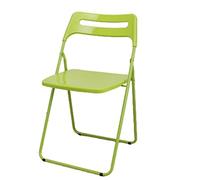 Chaises et tabourets pliants d'intérieur pour Adultes - Sièges en Plastique Portables et Pratiques avec Dossier - Idéal pour Le Bureau, l'ordinateur et Les Loisirs (Couleur : Vert)