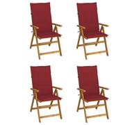 Chaises Inclinables De Jardin 4 Pcs Avec Coussins Bois D'acacia Vidaxl Vidaxl