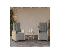Vidaxl Chaises Inclinables De Jardin Lot De 2 Avec Repose-Pied Rotin