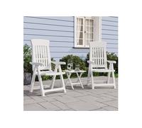 Chaises inclinables de jardin lot de 2 blanc PP
