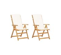 Vidaxl Chaises Inclinables De Jardin 2 Pcs Marron Bois Solide D'acacia Marron