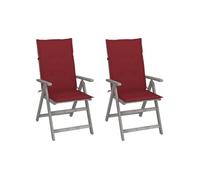 Vidaxl Chaises Inclinables De Jardin 2 Pcs Avec Coussins Bois D'acacia