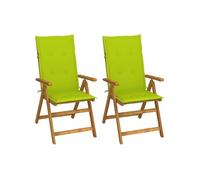Vidaxl Chaises Inclinables De Jardin 2 Pcs Avec Coussins Bois D'acacia