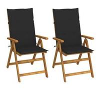 Vidaxl Chaises Inclinables De Jardin 2 Pcs Avec Coussins Bois D'acacia