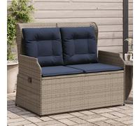 Chaises inclinables de jardin lot de 2 et coussins marron rotin vidaXL