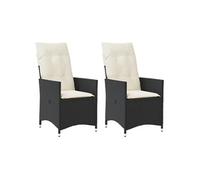 Chaises inclinables de jardin lot de 2 et coussins noir rotin, fauteuil de jardin inclinable, fauteuil inclinable de 365645
