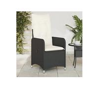 Chaises inclinables de jardin lot de 2 et coussins noir rotin, fauteuil de jardin inclinable, fauteuil inclinable de 365685