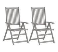 Vidaxl Chaises Inclinables De Jardin 2 Pcs Gris Bois Solide D'acacia 45938 Multicolore
