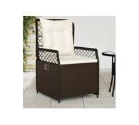 Chaises inclinables de jardin lot de 2 marron résine tressée, fauteuil de jardin inclinable, fauteuil inclinable de jardin, chaise inclinable