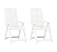 Chaises inclinables de jardin lot de 2 Plastique Blanc