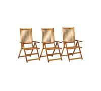 Vidaxl Chaises Inclinables De Jardin 3 Pcs Bois Solide D'acacia