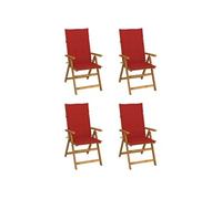 Vidaxl Chaises Inclinables De Jardin Lot De 4 Et Coussins Bois Acacia