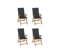 Vidaxl Chaises Inclinables De Jardin 4 Pcs Avec Coussins Bois D'acacia