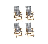 Vidaxl Chaises Inclinables De Jardin Lot De 4 Et Coussins Bois Acacia