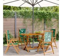 Chaises inclinables de jardin lot de 4 vert tissu bois massif G