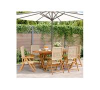 Chaises inclinables de jardin lot de 6 beige rotin bois massif