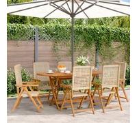 Chaise Inclinable de Jardin Siège Terrasse Résine Tressée Bois Massif vidaXL