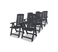 Chaises inclinables de jardin lot de 6 Plastique Anthracite