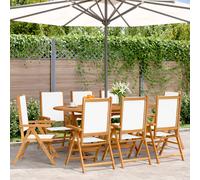 Vidaxl Chaises Inclinables De Jardin Lot De 4 Tissu Et Bois Massif