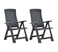 Chaises inclinables de jardin - VIDAXL - Anthracite - Plastique - Lot de 2 - Contemporain