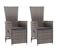 Chaises Inclinables et Coussins Siège Meuble Intérieur Résine Tressée vidaXL