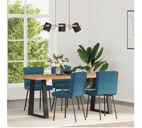 Chaises JILIMAISON - Contemporain, Bleu Velours(Lot de 4) LV1231