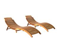 Chaises Longues 2 Pcs Bois D'acacia Solide