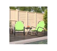 Chaises longues à bascule lot de 2 vert acier et textilène318143