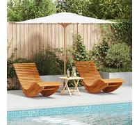 Chaises longues berçantes 2 pcs Marron 154 x 60 x 74 cm vidaXL