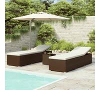 Chaises Longues de Jardin Table à Thé 3 pcs Résine Tressée Extérieur vidaXL