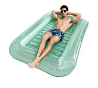Chaises longues de piscine gonflables - Flotteurs d'eau pour adultes | Flotteurs de piscine | Chaise de lit ergonomique incurvée pliable avec appui-tête réglable pour piscine, camping, vacances, été