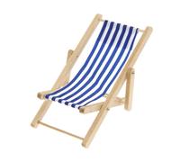 Chaises Longues De Plage Miniature, 6,5 X 11 Cm Pour Le Monde Des Lutins - Rico Design Bleu Et Blanc