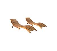 Chaises longues lot de 2 Bois d acacia solide