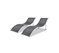 vidaXL Chaises longues pliantes 2 pcs Aluminium et Textilène 43654