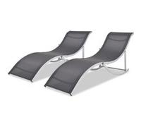 vidaXL Chaises longues pliantes 2 pcs Aluminium et Textilène 43654