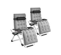 Chaises longues pliable Set de 2 gris clair