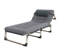 Chaises Longues Pliantes, avec Coussinets en Coton Et Chaise À Dossier Réglable À 3 Positions, Fauteuil Inclinable À Une Sieste pour Bureau À Domicile, Chaise Longue De Jardin Extérieure Por