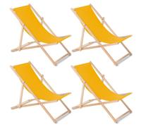 Chaises Longues Universelles GreenBlue 4 pièces en Bois Réglable Jaune GB183
