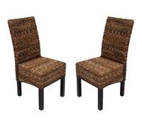 Chaises M69 - Banane tressée - Pieds foncés - Marron - Adulte - Lot de 2