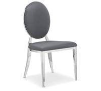 Chaises Médaillon Simili Paris Prix - Lot de 2 - Gris & Argent - Design & Elegant