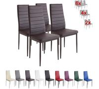 Chaises Milano marron - Lot de 4 - Métal - Simili - Intérieur - 4 places