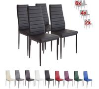 Chaises Milano noir - ALBATROS - Lot de 4 - Métal - Simili - Intérieur - 4 places