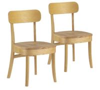 Chaises Nala - VS VENTA-STOCK - Lot de 2 - Bois massif - Style Scandinave Moderne - Couleur Chêne