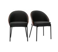 Chaises noires, bois foncé et métal (lot de 2) TUCSON