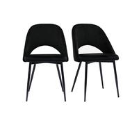 Chaises vintage noires en tissu velours et métal (lot de 2) COSETTE