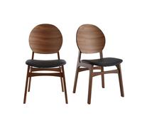 Chaises noires et bois foncé (lot de 2) ELTON