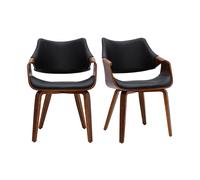 Chaises noires et bois foncé noyer (lot de 2) SEVAN