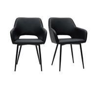 Chaises noires et métal noir (lot de 2) LAURETTE